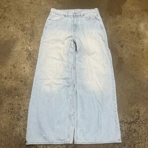 Old Navy Wide Leg Jeans Womens Size 8 Light Wash Baggy Grunge Skater Comfy 00s